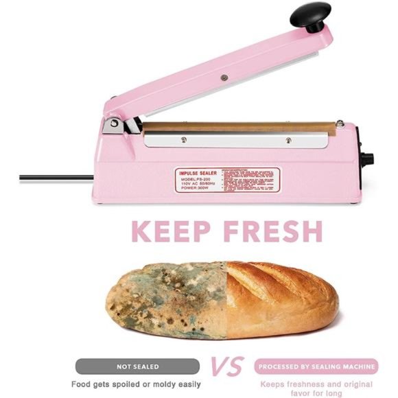 Impulse Sealer 8 inch, Manual Heat Sealer Machine for Plastic Bags, Shrink Wrap - Picture 2 of 7